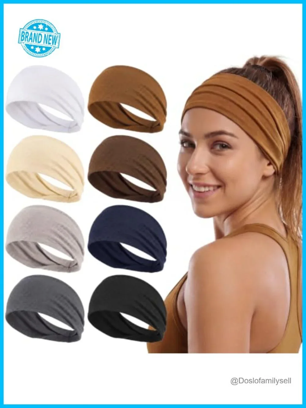 Non-Slip Stretchy Headbands for Workout Yoga Running 8 Pack